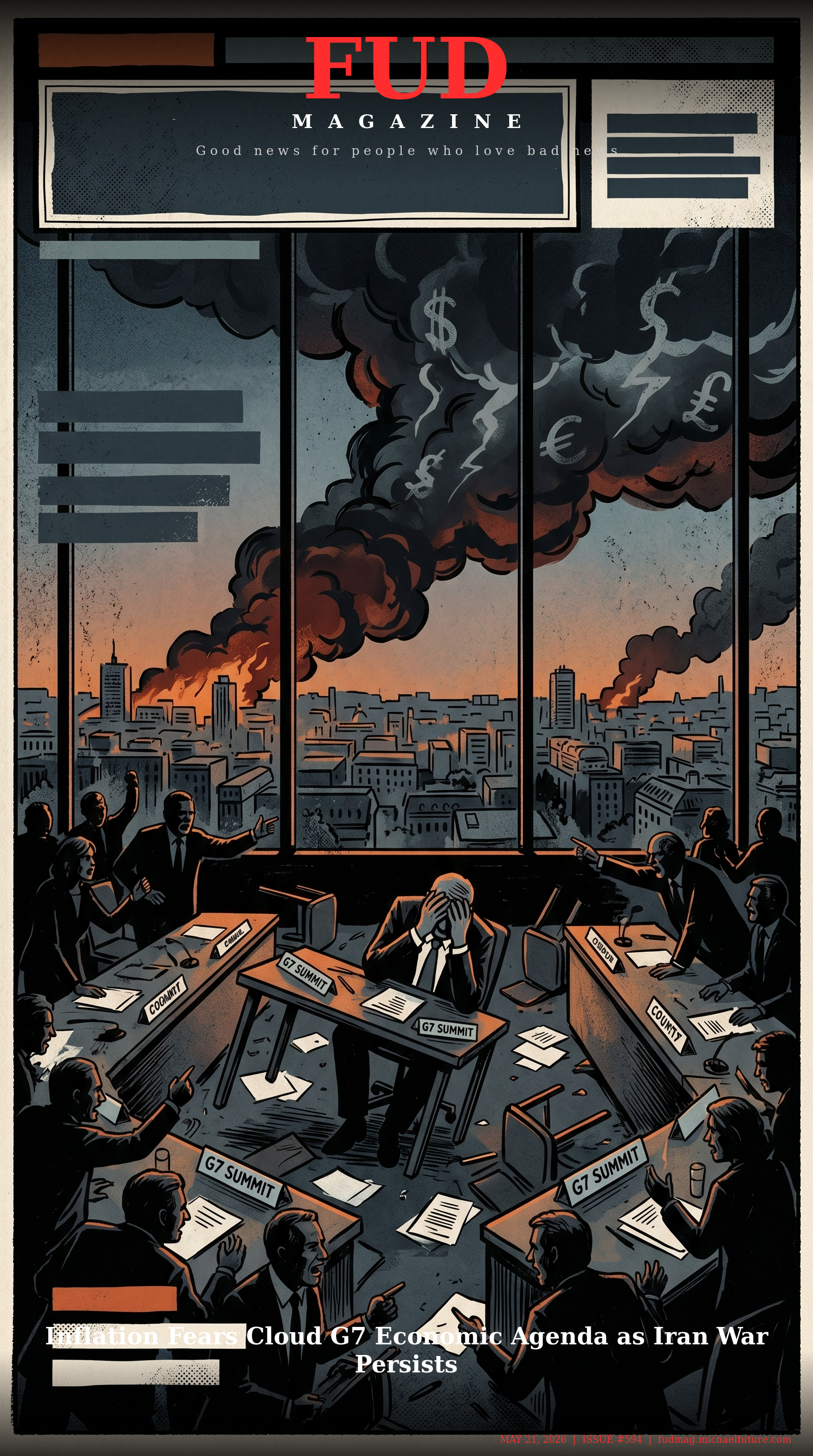 FUD Magazine Cover - Inflation Fears Cloud G7 Economic Agenda as Iran War Persists