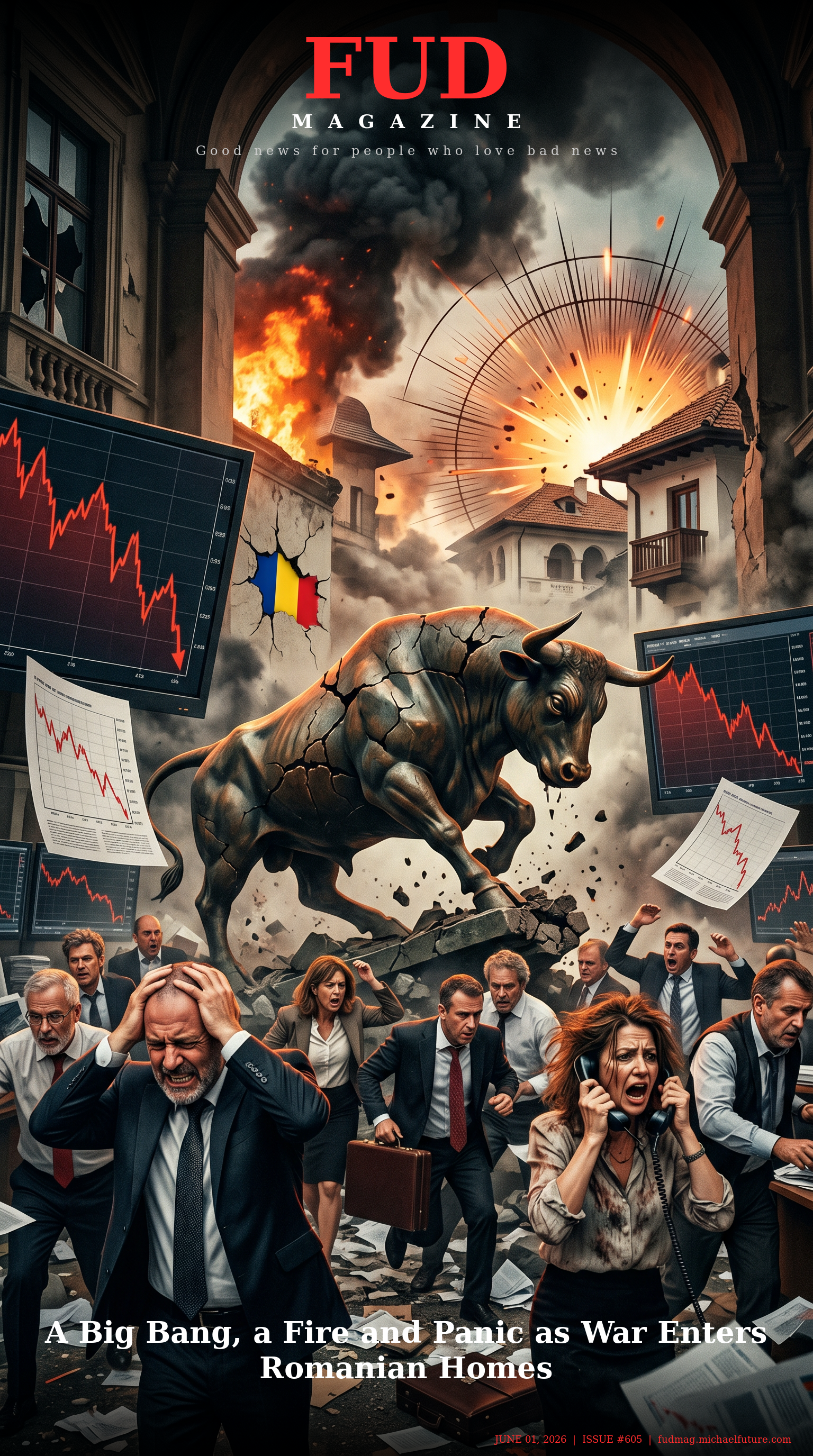 FUD Magazine Cover - A Big Bang, a Fire and Panic as War Enters Romanian Homes