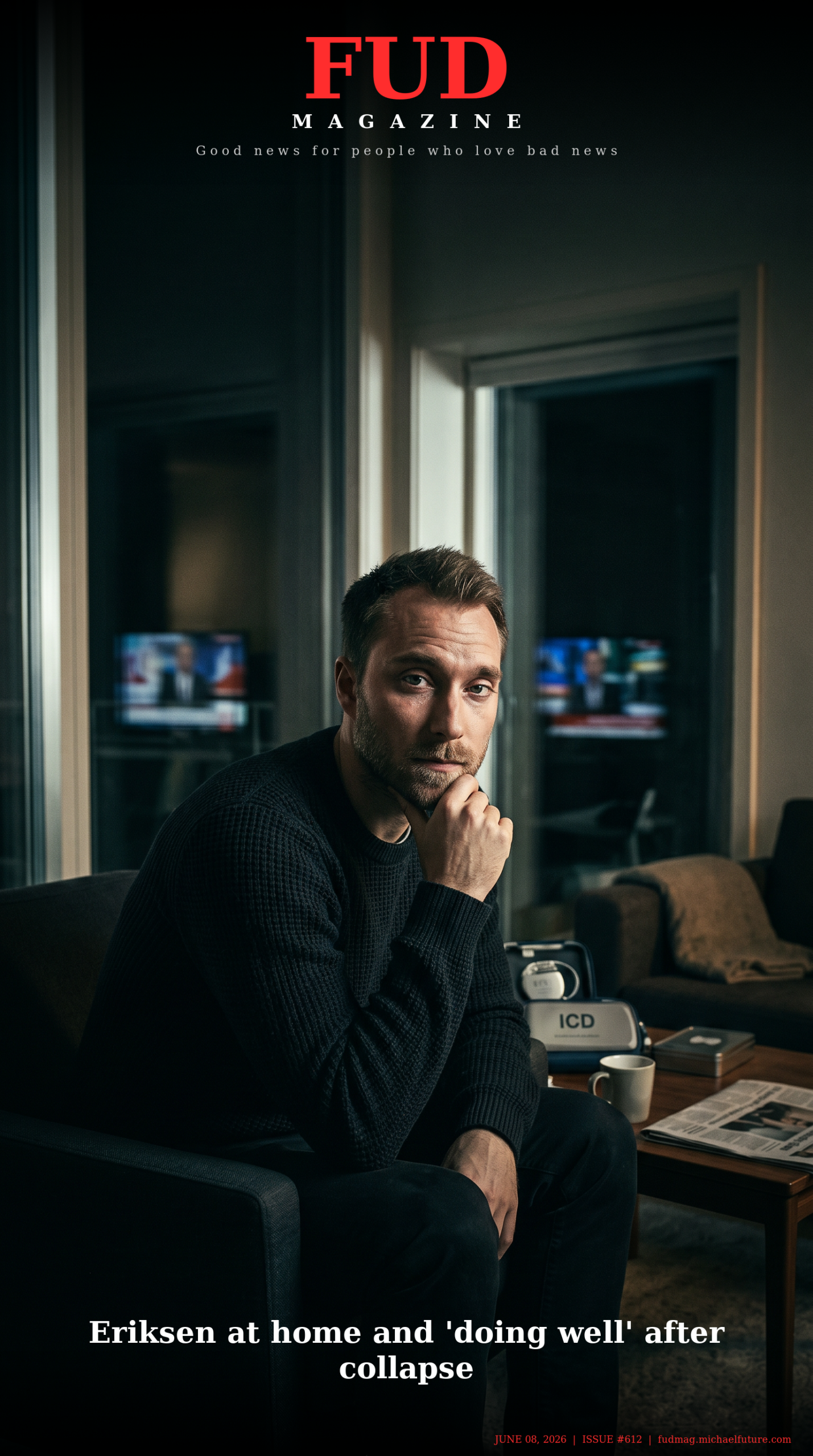 Eriksen at home and ‘doing well’ after collapse