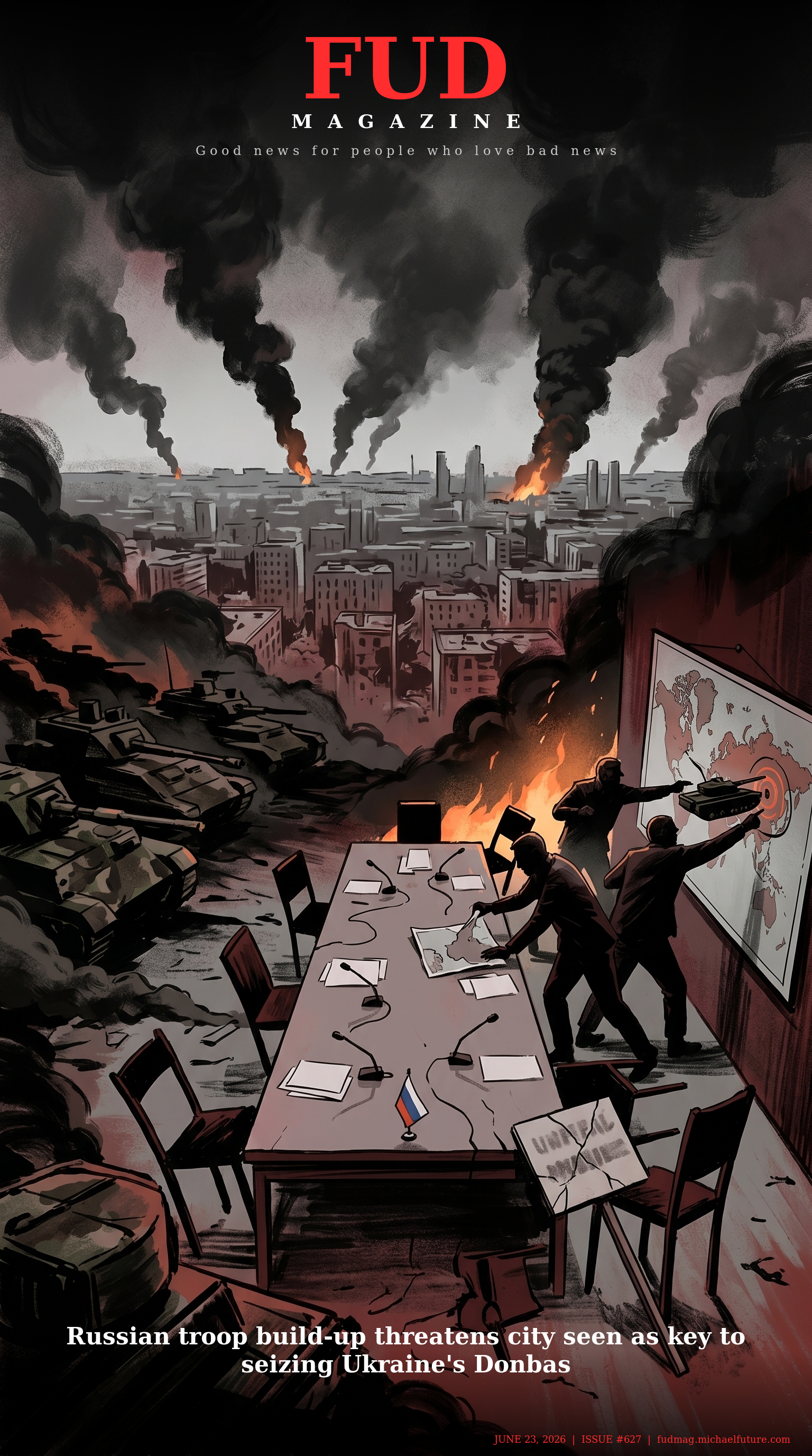 FUD Magazine Cover - Russian troop build-up threatens city seen as key to seizing Ukraine's Donbas