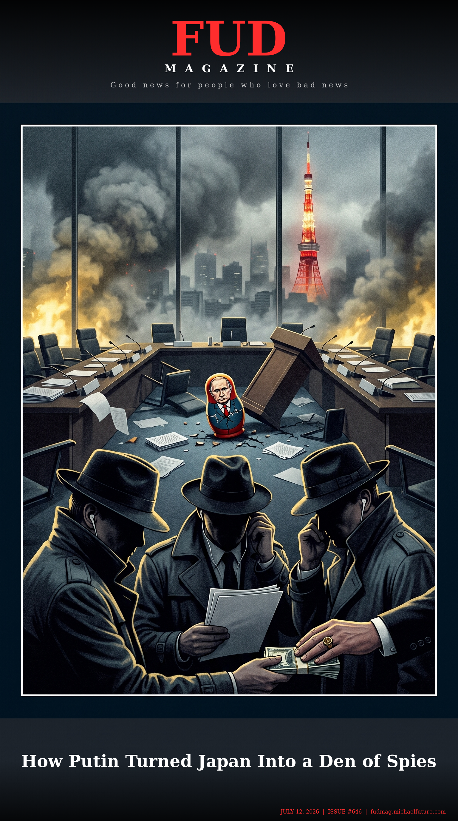 FUD Magazine Cover - How Putin Turned Japan Into a Den of Spies