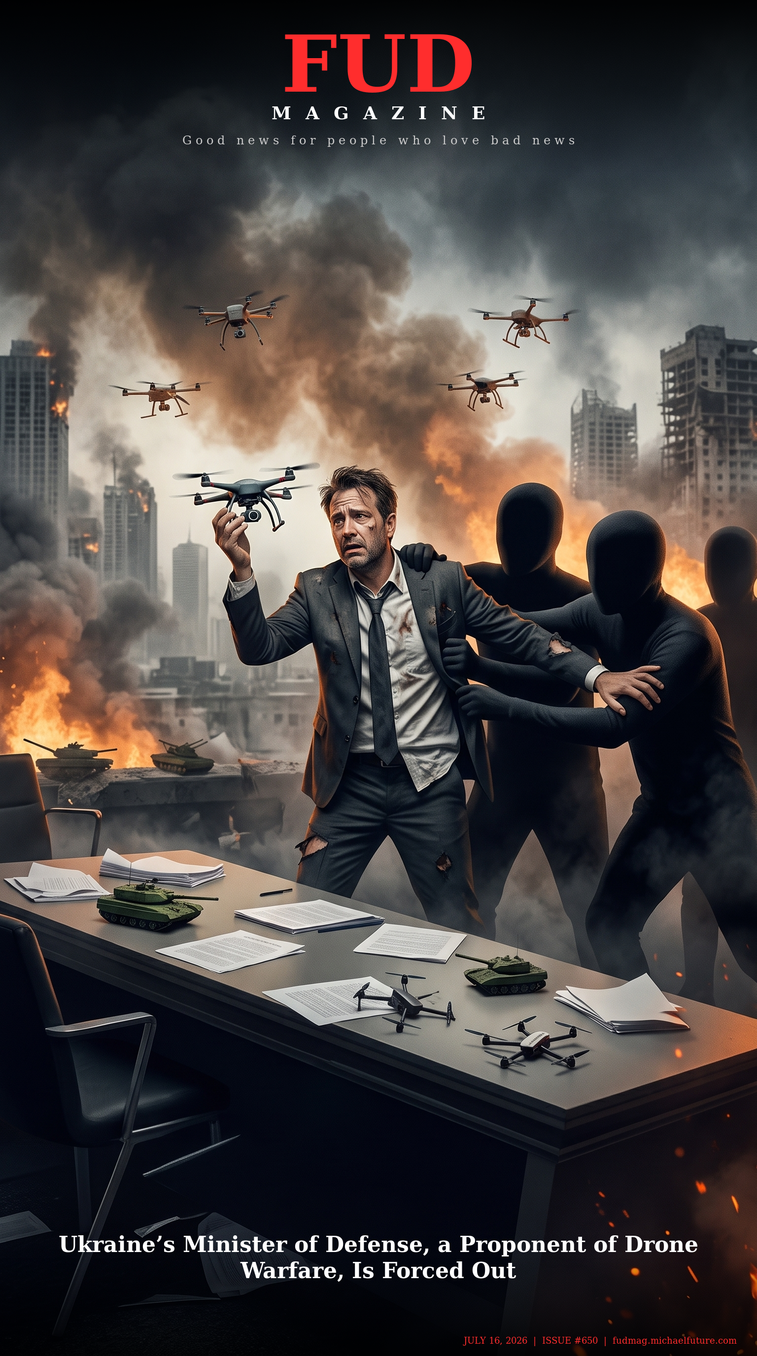 FUD Magazine Cover - Ukraine’s Minister of Defense, a Proponent of Drone Warfare, Is Forced Out