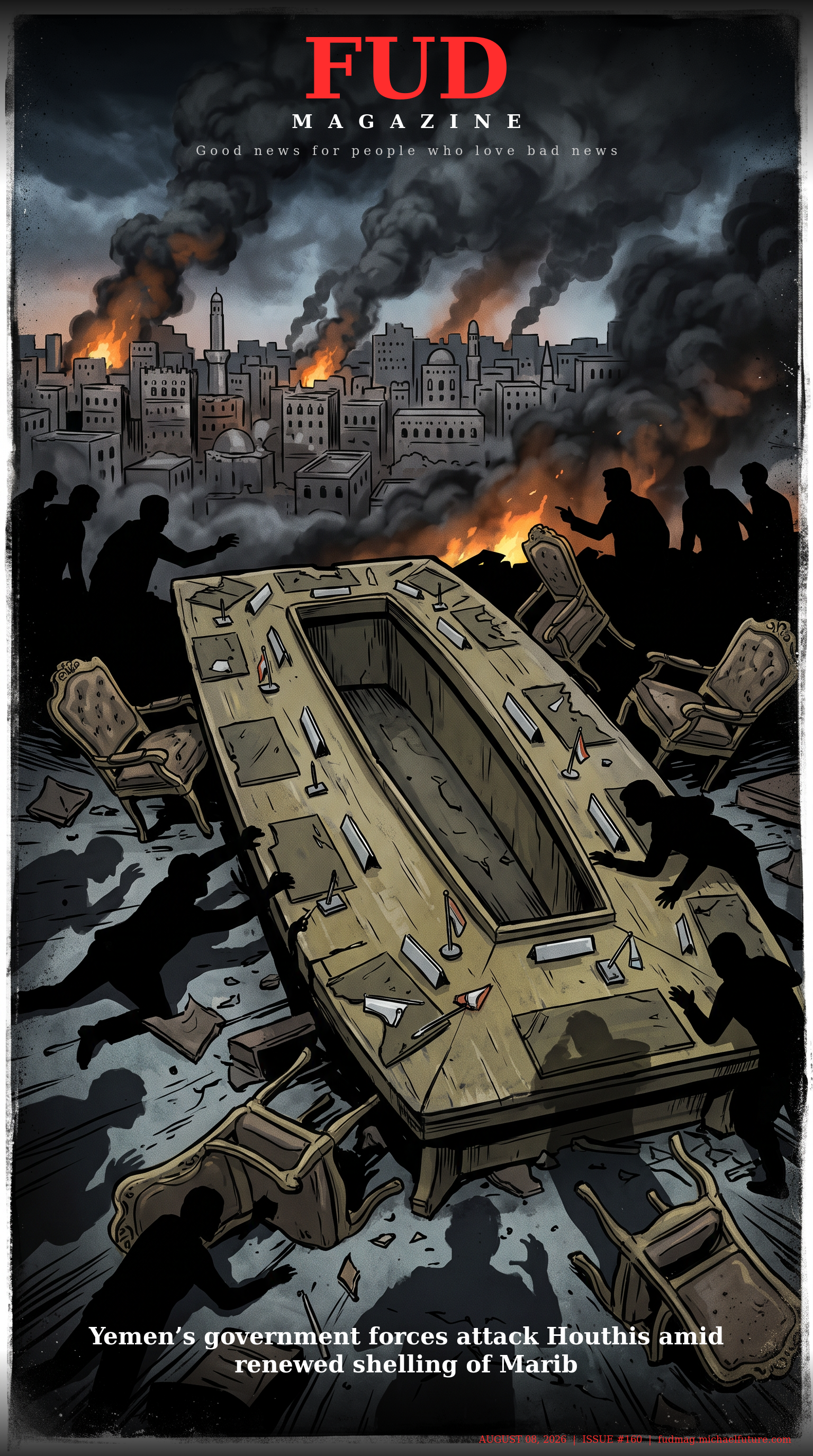 FUD Magazine Cover - Yemen’s government forces attack Houthis amid renewed shelling of Marib