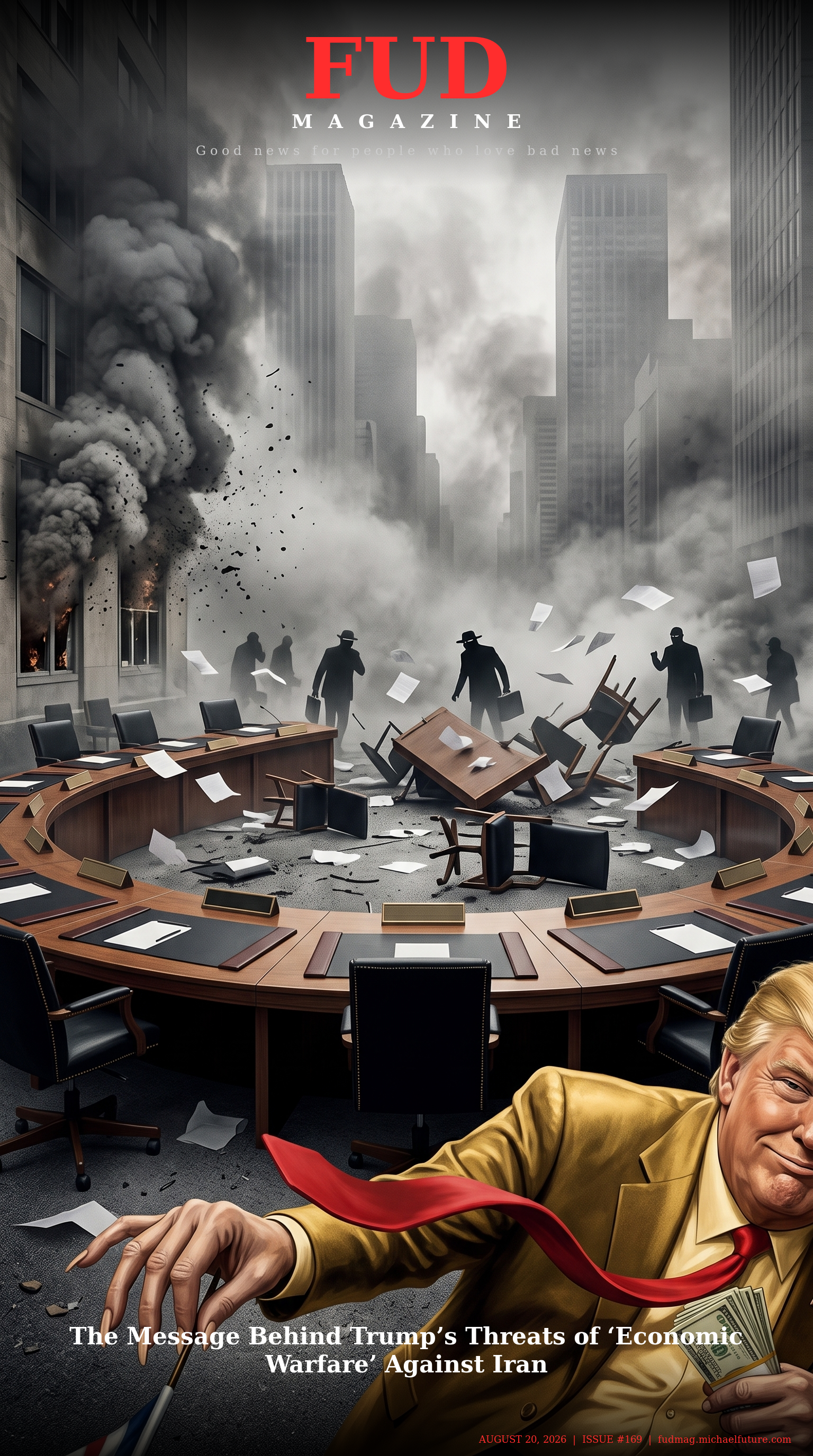 FUD Magazine Cover - The Message Behind Trump’s Threats of ‘Economic Warfare’ Against Iran